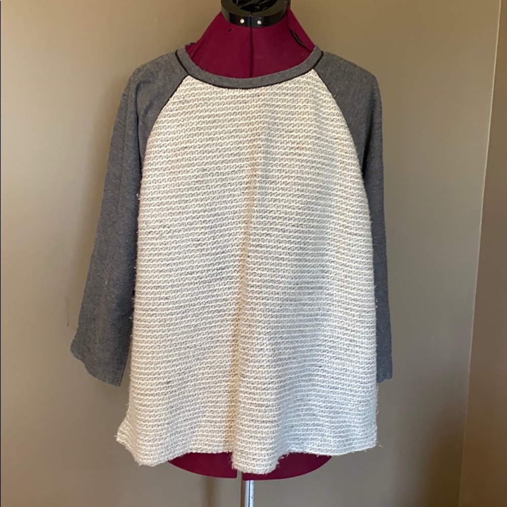 Lands’ End Grey Cotton Sweater (Size 1x)